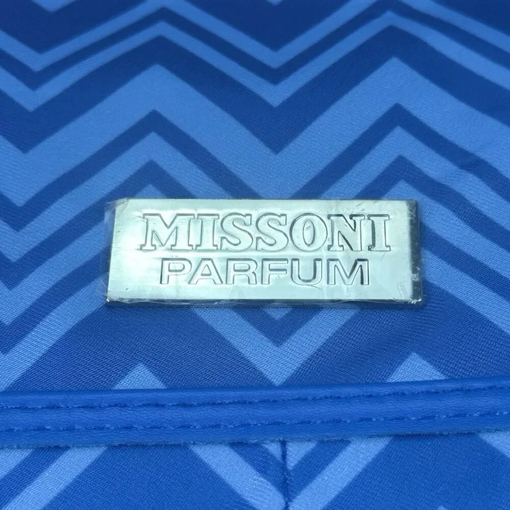 MISSONI Parfum Men’s GWP Blue Chevron Duffle Weekender Bag - 23” x 10” x 11”